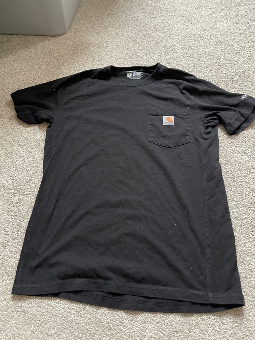 Carhartt Black Short Sleeve Pocket Tee with Logo Patch